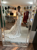 Spaghetti Straps Lace Boho Wedding Dresses Rustic Lace Country Wedding Dress KPY061|Selinadress