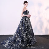 Sparkly Ball Gown Glitter Sequins Strapless Formal Dresses Court Train Evening Dresses #SED197 | Selinadress