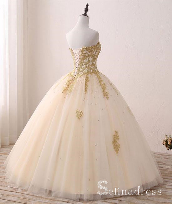Ball Gown Dama Dresses Gold Sweetheart Ball Gown Princess Long Prom Dresses Gold Formal Gowns Evening Ball Gown Dama Dresses Gold Sweetheart Ball Gown Princess Long Prom Dresses Gold Formal Gowns Evening