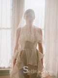 Traditional Drop Veils Ivory Tulle & Lace Wedding Veil ALC008