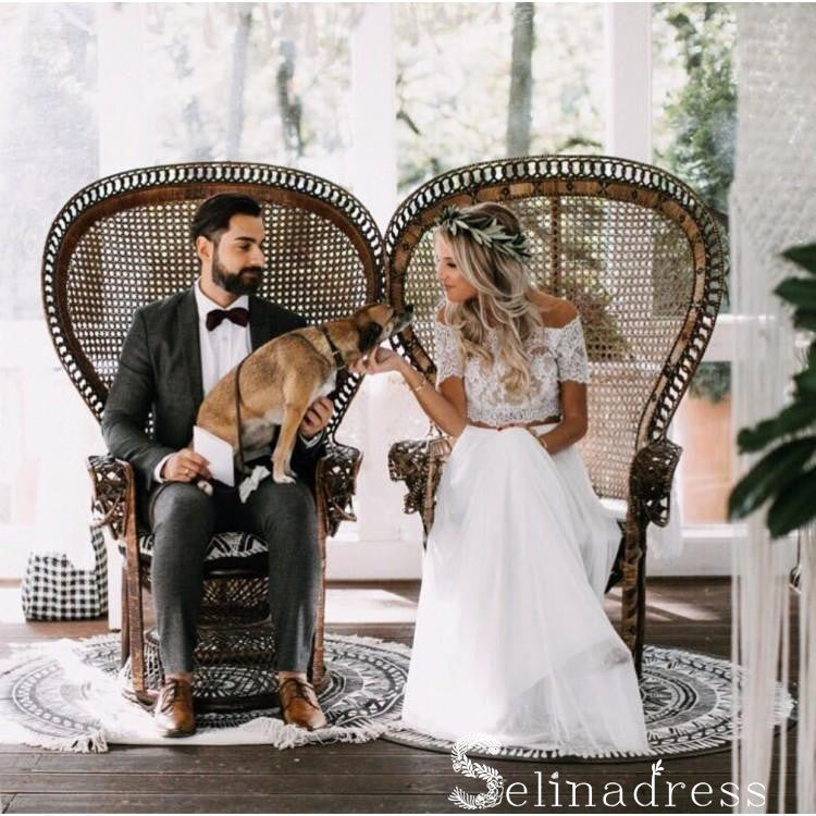 off the shoulder two piece wedding dress ELIANA Two Piece Wedding Dress