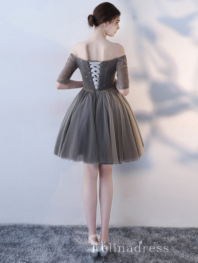 Unique Off-the-shoulder Cute Short Ptom Dress Homecoming Dresses MHL033 SELINADRESS Unique Off-the-shoulder Cute Short Ptom Dress Homecoming Dresses MHL033 SELINADRESS