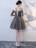 Unique Off-the-shoulder Cute Short Ptom Dress Homecoming Dresses MHL033