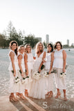 V neck Beach Wedding Dresses Rustic Beach Wedding Dresses SEW020