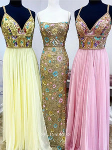 V neck Colorful Beads Prom Dress Beautiful Long Formal Dresses Evening Dress KPY069|Selinadress