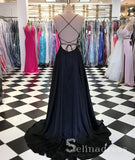White Spaghetti Straps Prom Dress Embroidery Elegant Prom Dresses Long With Floral SED104